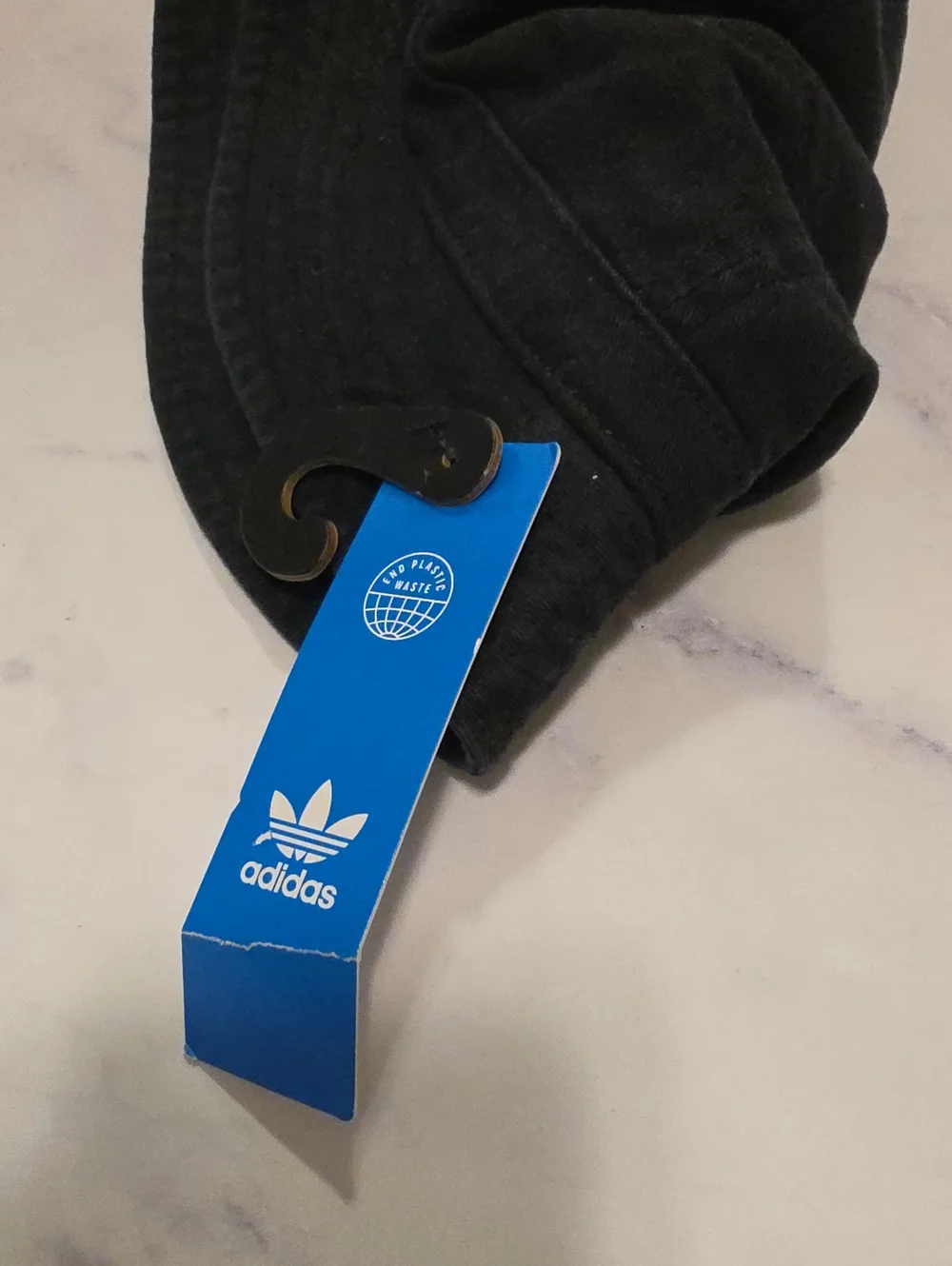 Adidas Black Bucket Hat with White Trefoil Logo